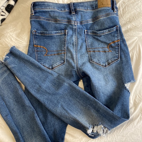 American Eagle Blue High Rise skinny Jeans - Picture 4 of 6